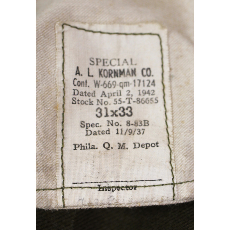 Trousers, Wool Serge, OD, 31 x 33, 1942