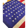 Drapeau US en soie, 48 étoiles brodées, à franges, 93 x 128 cm