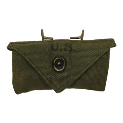 Pochette à pansement M-1924, JEFF. Q.M.D. 1942, OD 7, avec pansement Carlisle