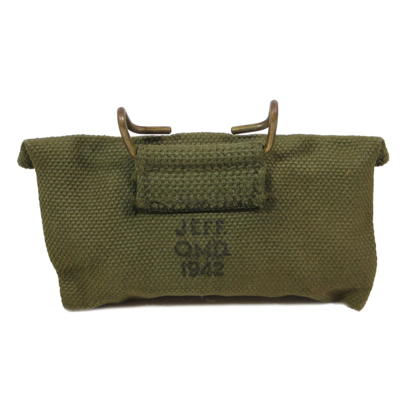 Pouch, First-Aid, M-1924, JEFF. Q.M.D. 1942, OD 7, with First-Aid Packet, Carlisle