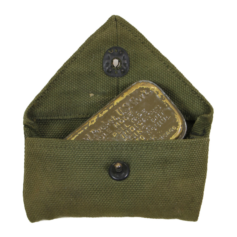Pouch, First-Aid, M-1924, JEFF. Q.M.D. 1942, OD 7, with First-Aid Packet, Carlisle