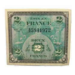 Billet drapeau (billet d'invasion), 2 francs, 1944