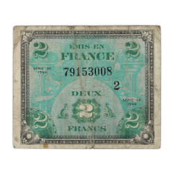 Banknote, Flag, (Invasion Money), 2 Francs, 1944