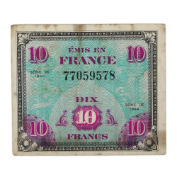 Banknote, Flag, (Invasion Money), 10 Francs, 1944