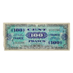 Billet d'invasion, 100 francs, 1944, 2e émission