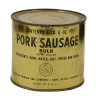 Boîte de conserve, saucisses de porc, ration, vide