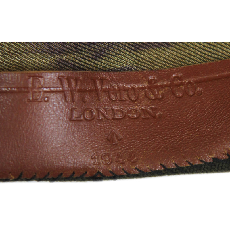 Cap, Garrison, Officer, Dark OD, Chocolate, Size 6 ⅞, British-Made, E.W. Vero & Co., 1944