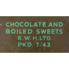 Tin, Chocolate & Boiled Sweets, British, July 1943