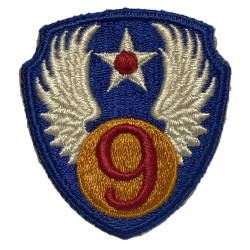 Insigne, 9th Air Force, USAAF, dos vert, 1943