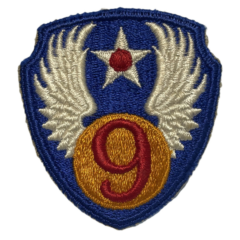 Insigne, 9th Air Force, USAAF, dos vert, 1943