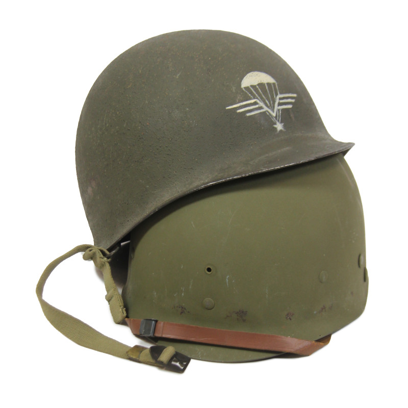Casque M1, pattes mobiles, 1er Régiment de chasseurs parachutistes, complet