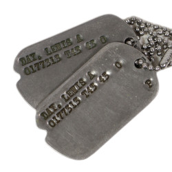 Plaques d'identité, Dog Tags, officier, Lewis Day
