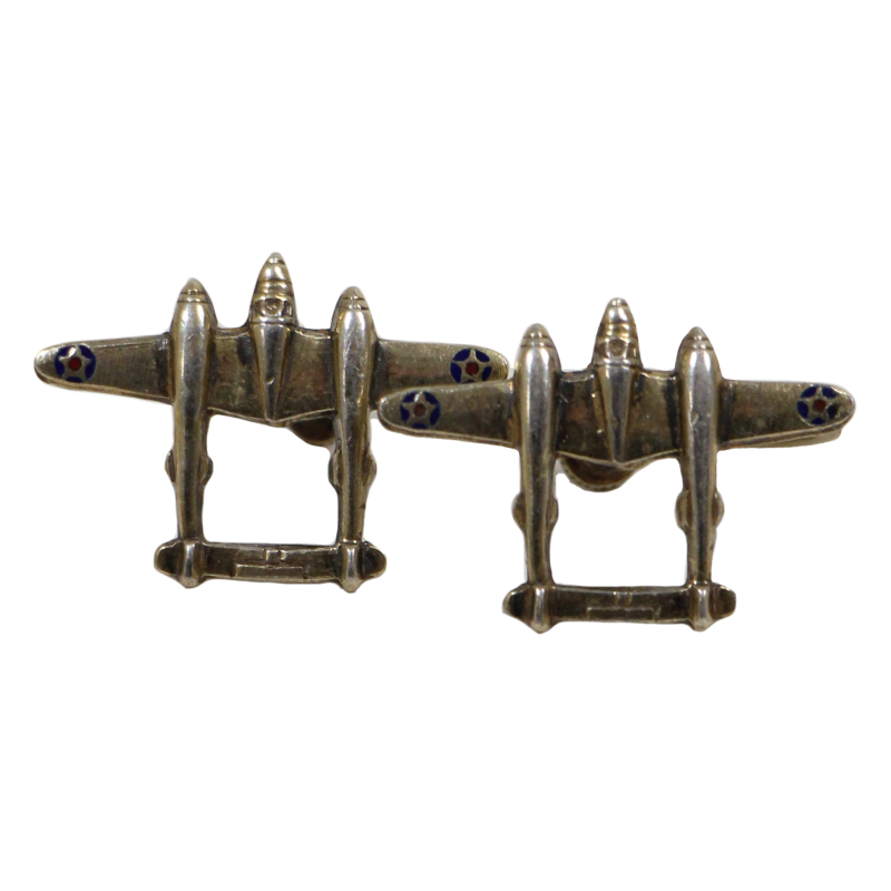 Earrings, Sweetheart, USAAF, P-38 Lightning, Sterling