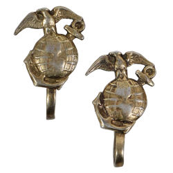 Boucles d'oreilles en argent, USMC, dorées