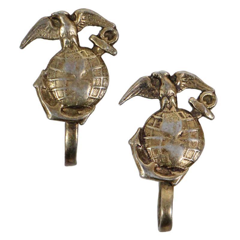 Boucles d'oreilles en argent, USMC, dorées
