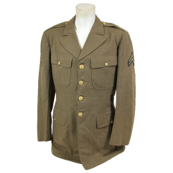 Coat, Wool, Serge, OD, 40L, Corporal, 1942