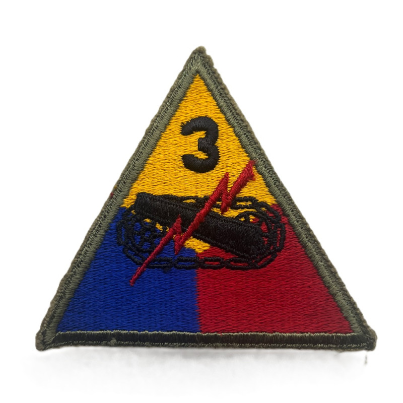 Insigne, 3rd Armored Division, dos vert, 1943