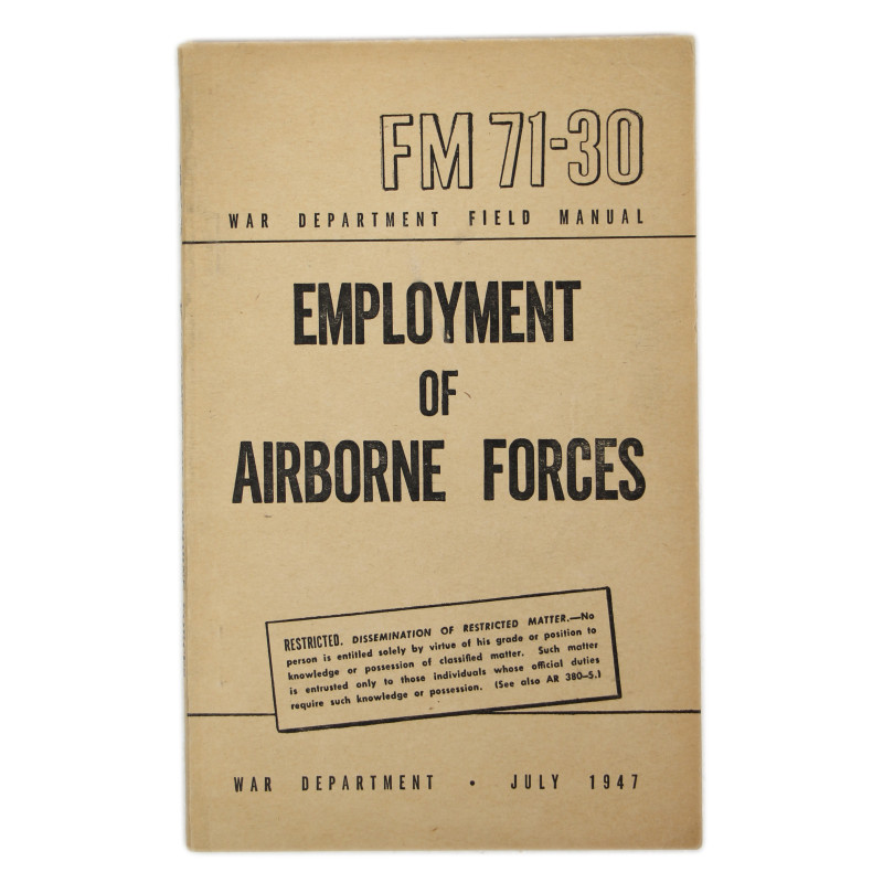 Manual, Field, FM 31-30, FM 71-30, Employment of Airborne Force, 1947