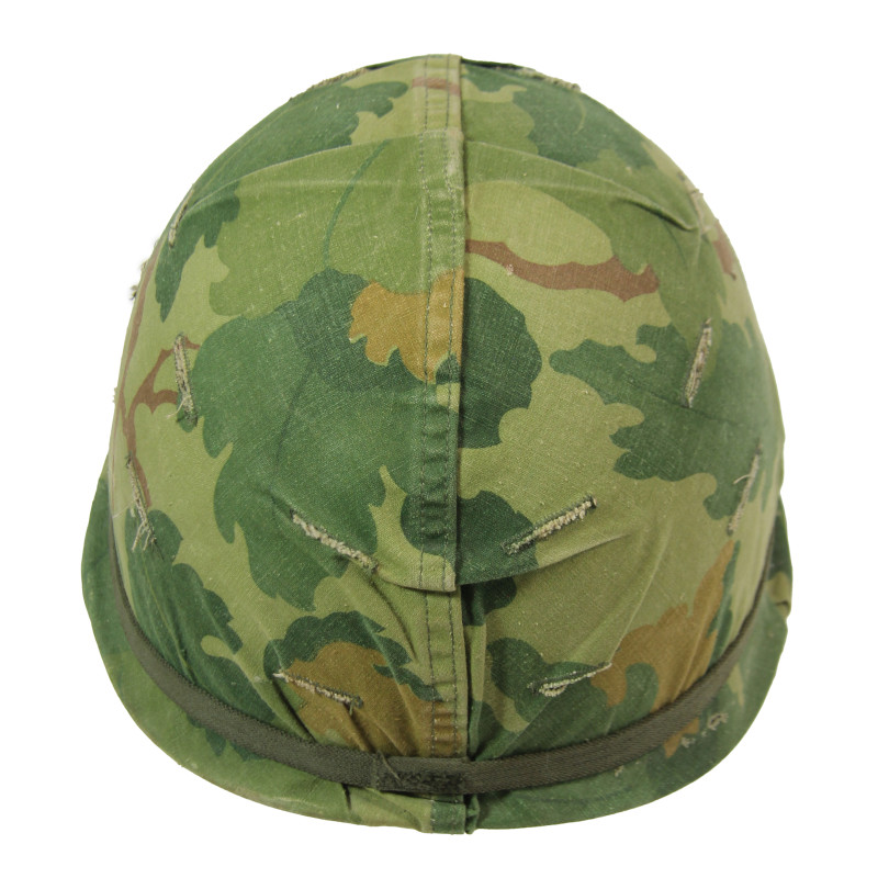 Casque M1, parachutiste, complet, avec couvre-casque Mitchell, 1964, Viêt-Nam, nominatif
