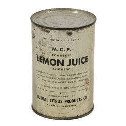 Can, Tin, Powdered Lemon Juice, Synthetic, Ration, Full