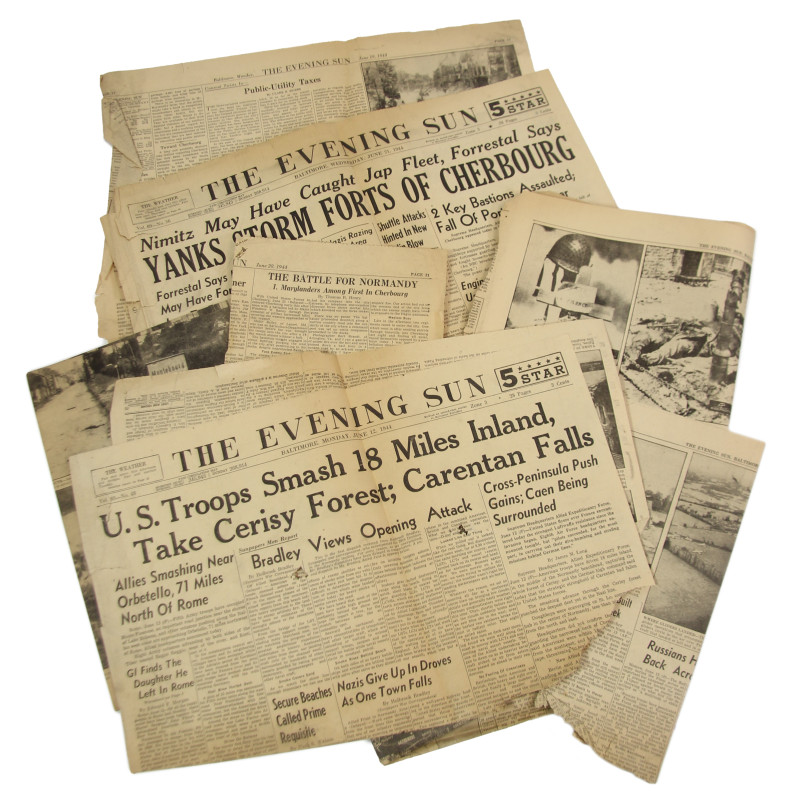 Newspapers, The Evening Sun, June 1944,  Carentan