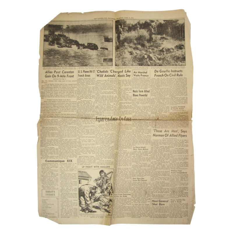 Newspapers, The Evening Sun, June 1944,  Carentan