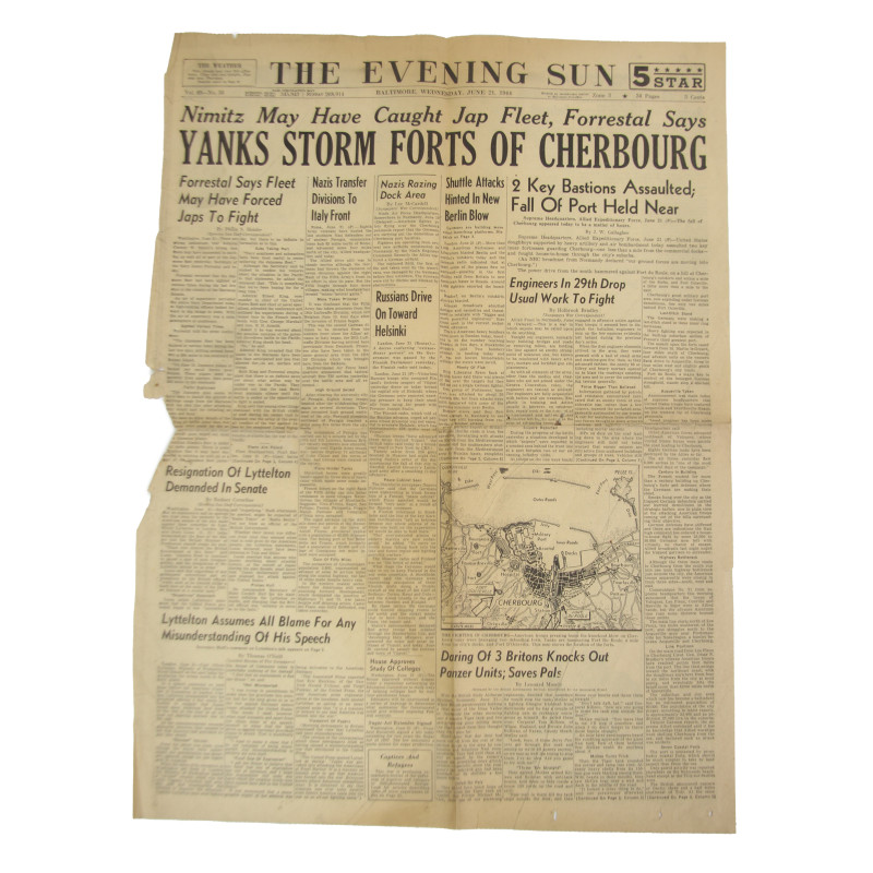Newspapers, The Evening Sun, June 1944,  Carentan
