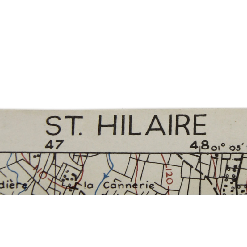 Map, British, Saint-Hilaire-du-Harcouët, Normandy, 1944, 90th Infantry Division