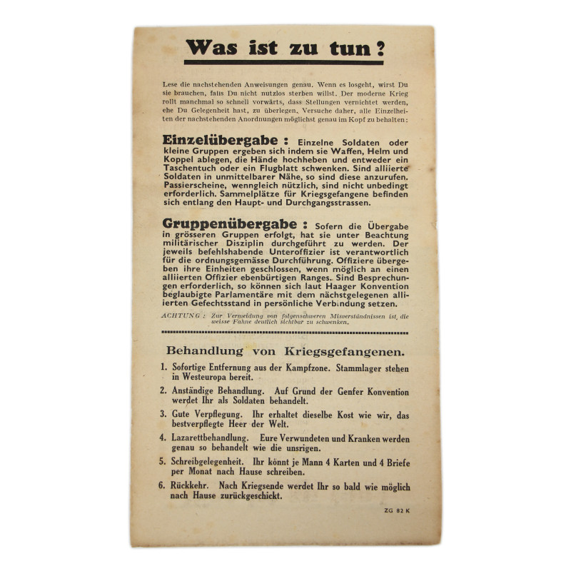 Leaflet, ZG 82 K, US, Avranches - St Lo