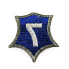 Insigne, VII Corps, US Army, Utah Beach, (1er modèle), bord vert, GEMSCO