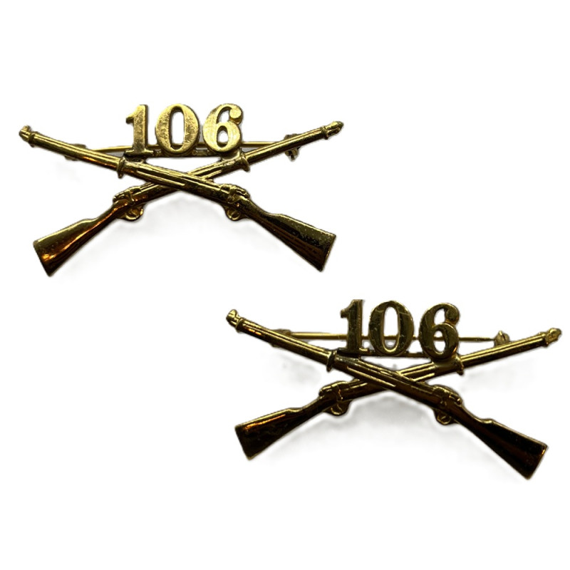Insignes de col officier, 106th Inf. Rgt., 40th Inf. Div., à épingle