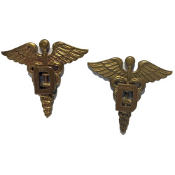 Pair, Insignias, Collar, Officer, US Army Dental Corps, N.S. Meyer