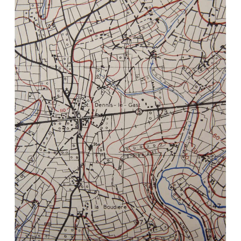 Carte britannique, GAVRAY, Normandie, 1943