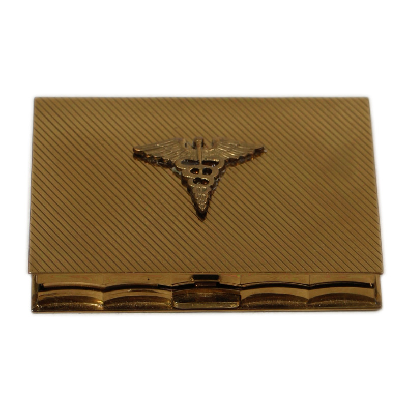 Compact, Powder, Brass, VOLUPTÉ, US Army, Medical Department, Complete
