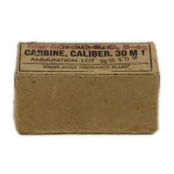 Boîte de cartouches, calibre .30 M1, KING MILLS ORDNANCE PLANT, mai 1944