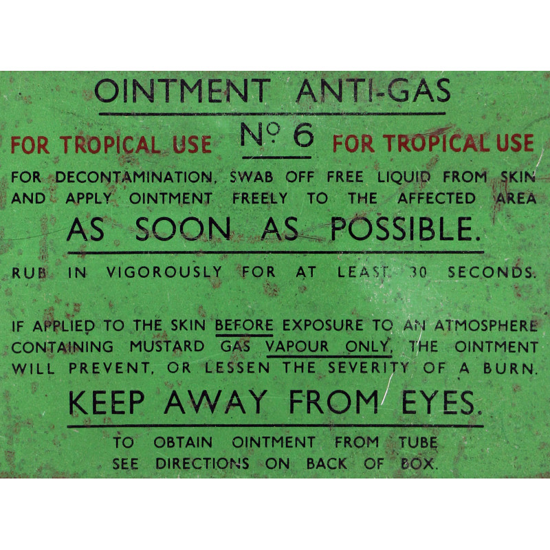 Tin, Anti-Gas Ointment, No. 6, For Tropical Use