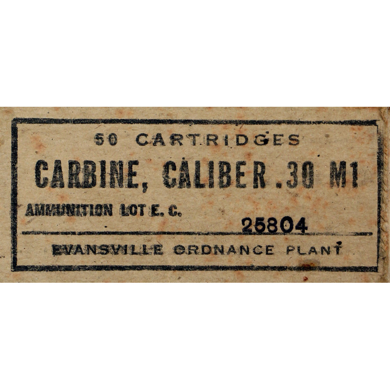 Boîte de cartouches, calibre .30 M1, EVANSVILLE ORDNANCE PLANT
