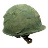 Casque M1, parachutiste, complet, avec couvre-casque Mitchell, 1963, Viêt-Nam, nominatif