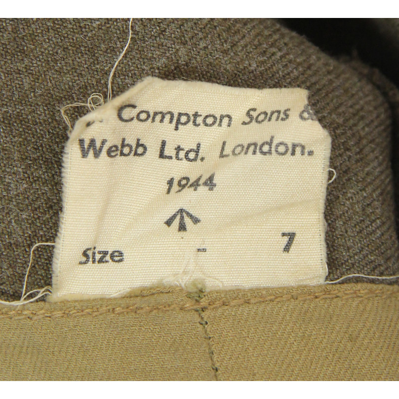 Cap, Garrison, Infantry, British-Made, J. Compton Sons & Webb Ltd. London. 1944, size 7
