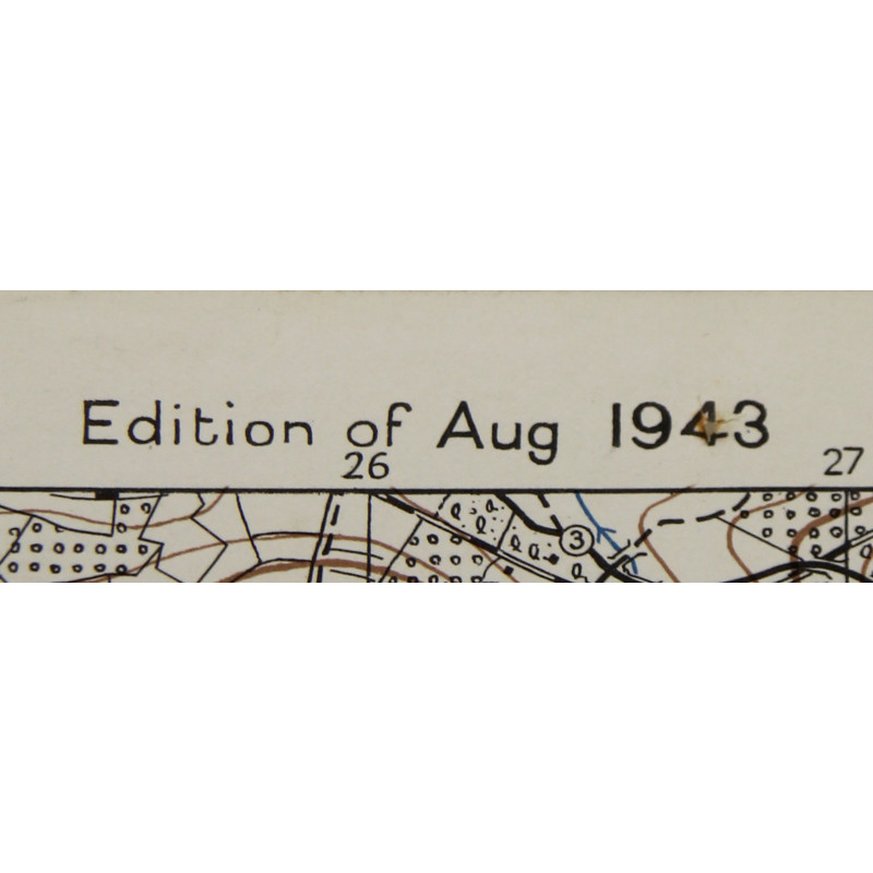 Carte britannique, DOZULÉ, Merville-Franceville, Bavent, 6th Airborne Division, 1943