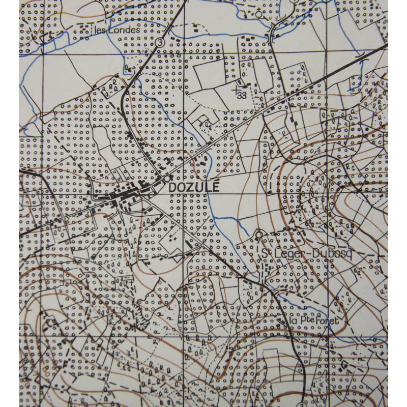 Map, British, Normandy, DOZULÉ, Merville-Franceville, Bavent, 6th Airborne Division, 1943