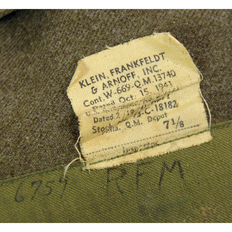 Calot troupe, nominatif, Co. I, 2nd Inf. Regt., 5th Infantry Division, taille 57, 1941
