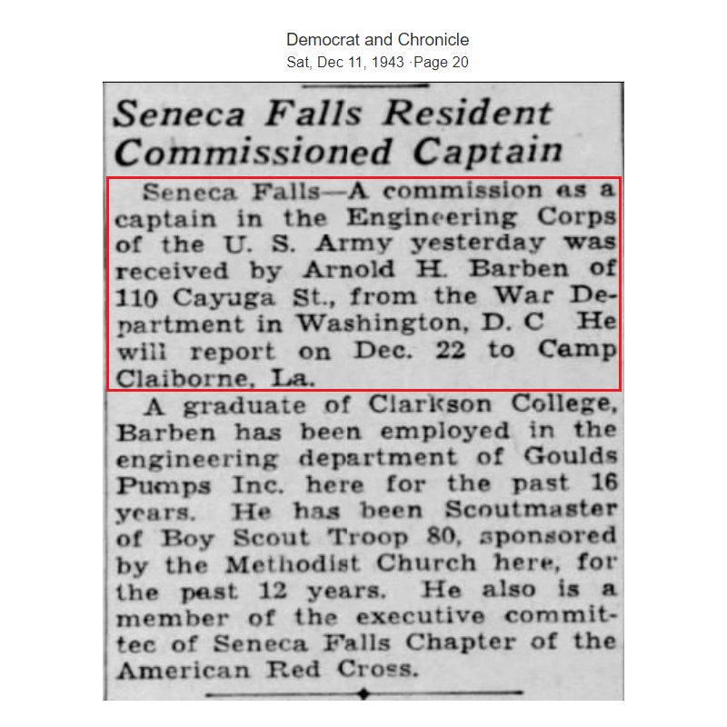 Bag, Field, M-1936, OD 7, Kadin, 1944, Maj. Arnold Barben, Corps of Engineers