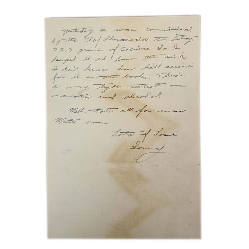 Letter & Insignia, Pfc. Edward Haas, 107th General Hospital
