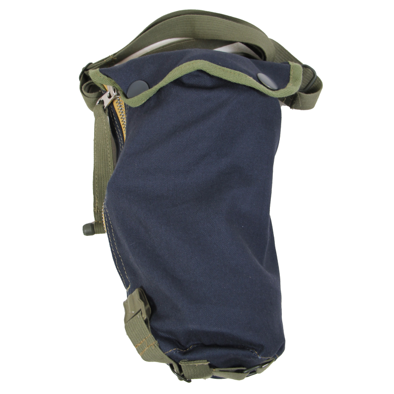 Housse en toile bleue, masque à gaz Fallschirmjäger