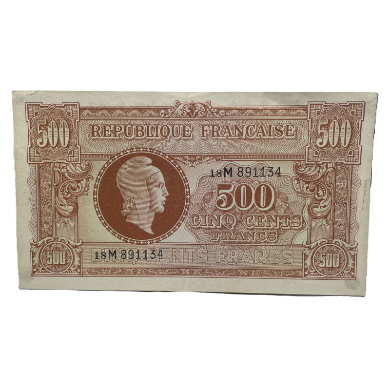 Banknote 500 Francs, Marianne, 1945