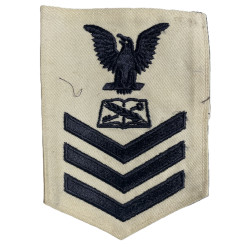 Insignia, Ship's Serviceman, First Class Petty Officer, US Navy, White