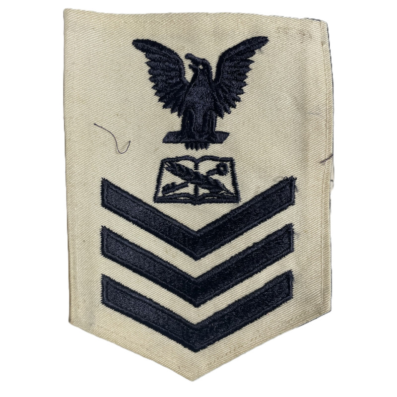 Insignia, Ship's Serviceman, First Class Petty Officer, US Navy, White