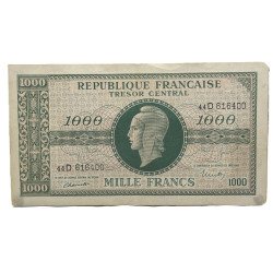 Billet de 1000 francs Marianne, 1945, impression britannique