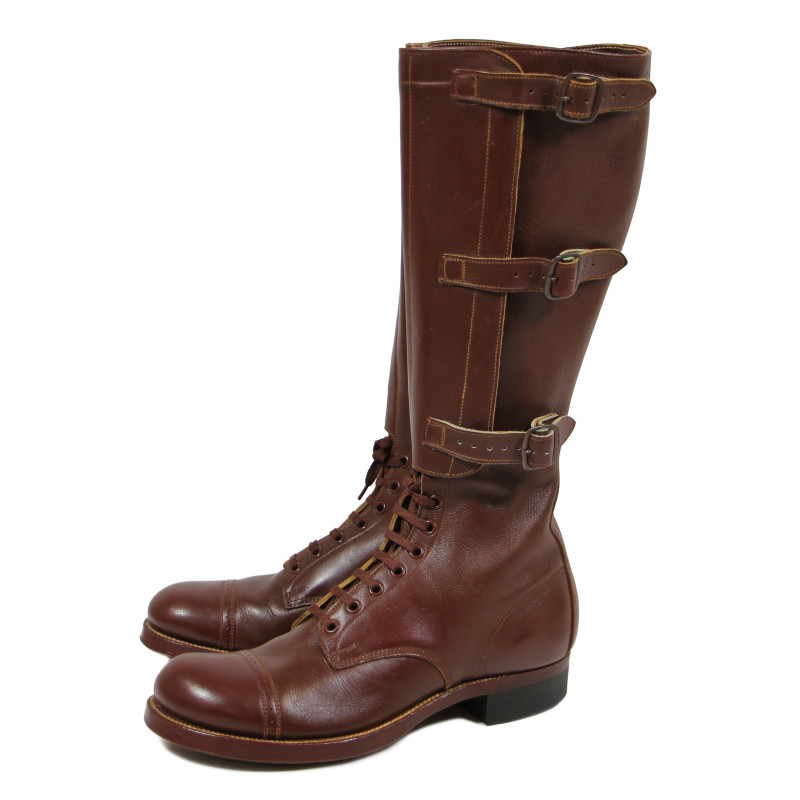 Boots, Leather, Laced, Legging Top, Size 8 ½ D, 1945